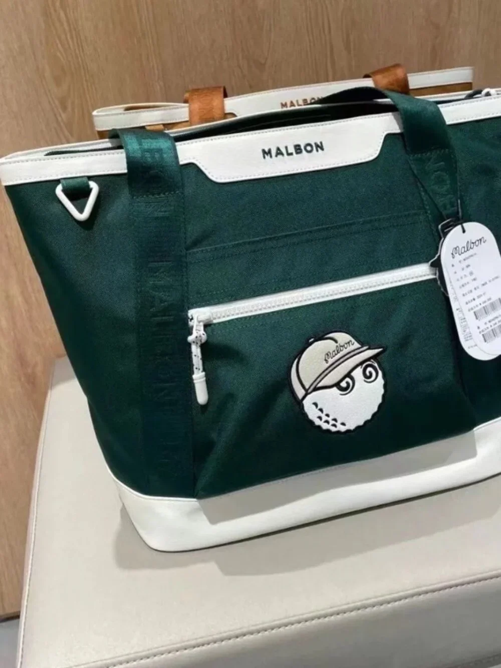 Malbon Golf Handbag Shoulder Bag Brown Green